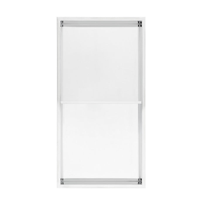 Swiss Madison Voltaire 12" x 24" Stainless Steel Double Shelf Wall Niche in Polished Chrome