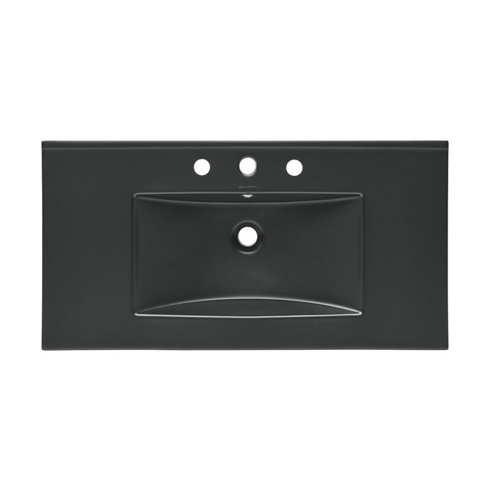Swiss Madison 36" Ceramic Vanity Top with Three Faucet Holes in Matte Black