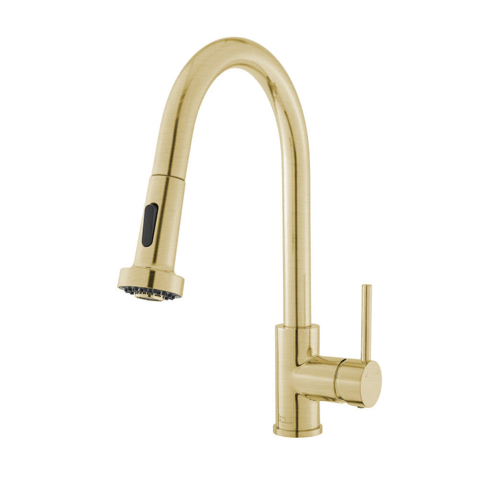 Swiss Madison Nouvet Single Handle, Pull-Down Kitchen Faucet in Brushed Gold