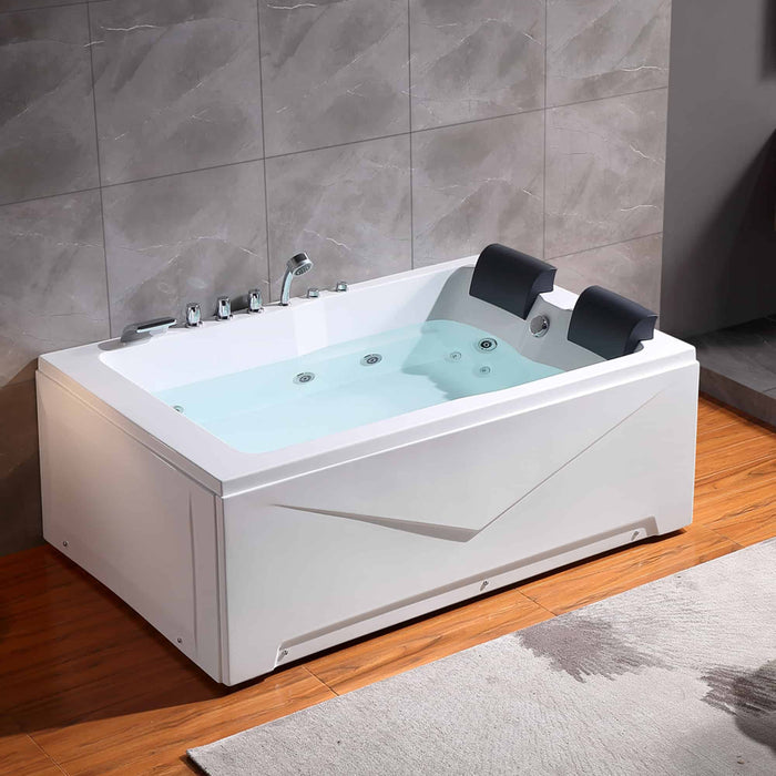 Empava 71" Alcove Whirlpool 2-Person Tub with Left Drain EMPV-71JT667B