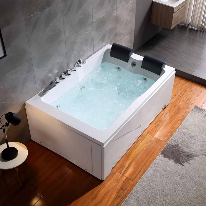 Empava 71" Alcove Whirlpool 2-Person Tub with Left Drain EMPV-71JT667B