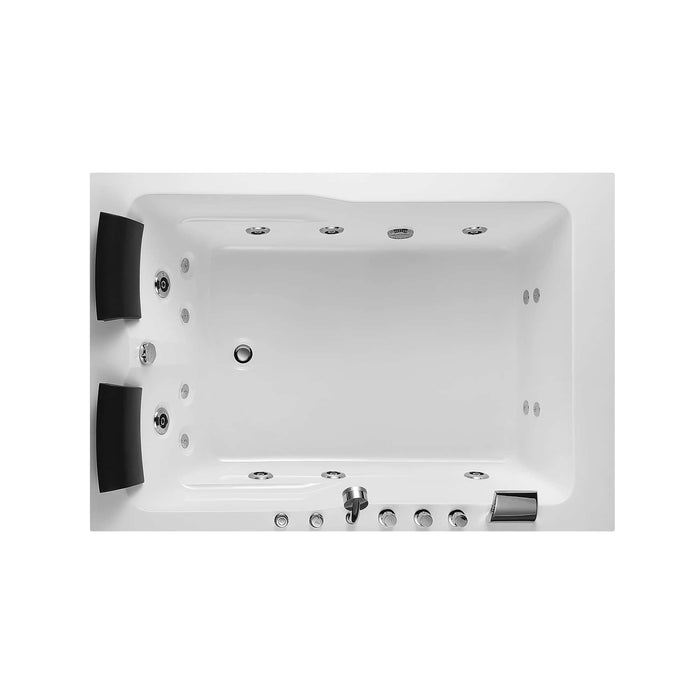 Empava 71" Alcove Whirlpool 2-Person Tub with Left Drain EMPV-71JT667B