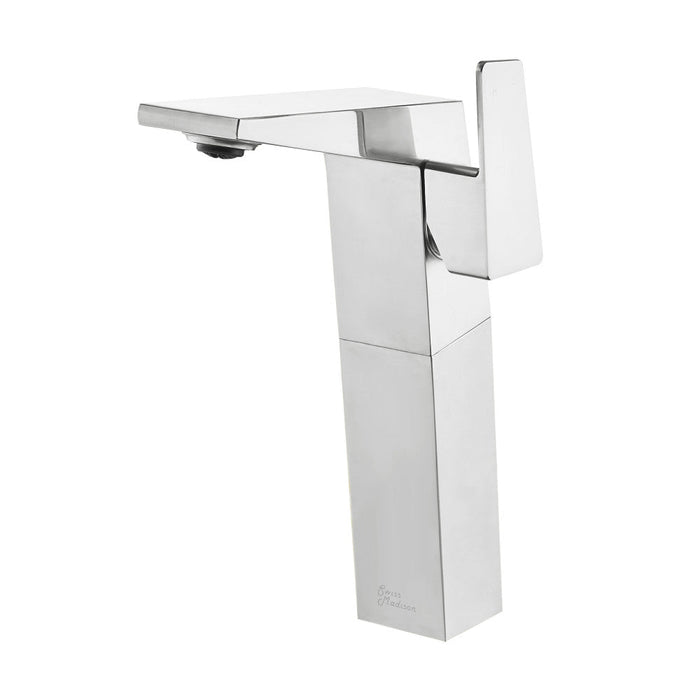 Swiss Madison Carre Single Hole, Single-Handle, High Arc Bathroom Faucet in Chrome