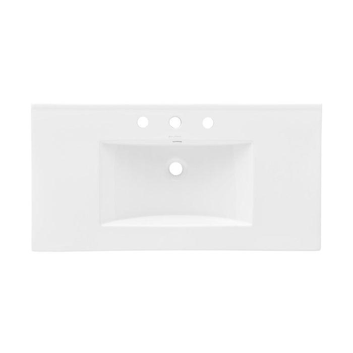 Swiss Madison 36" Ceramic Vanity Top with Three Faucet Holes