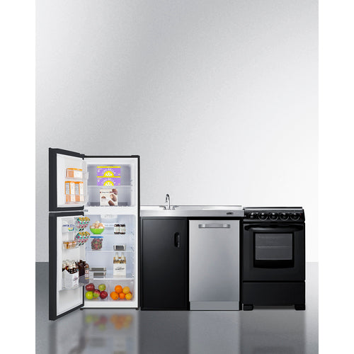 Summit 80" Wide All-In-One Kitchenette with Range and Dishwasher ACK80HT