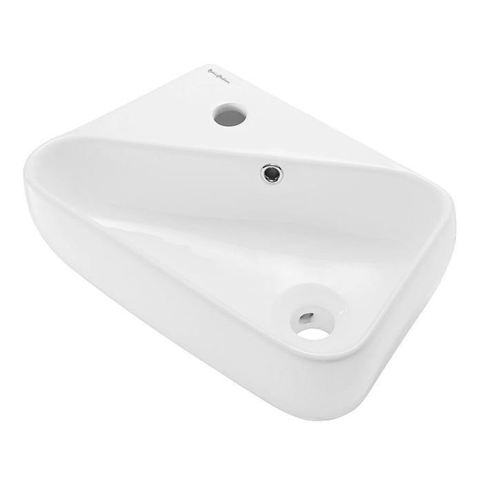 Swiss Madison Plaisir 18 x 11 Ceramic Wall Hung Sink with Left Side Faucet Mount