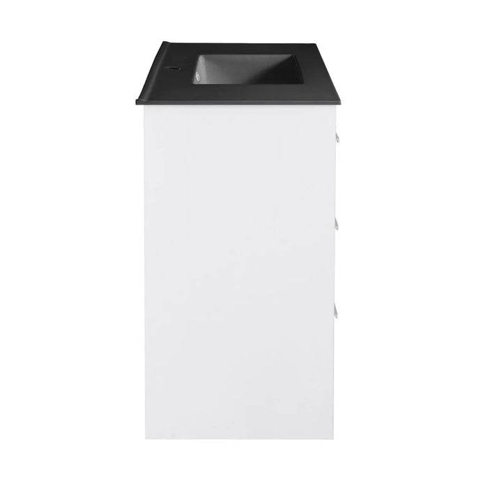 Swiss Madison Virage 36 in. White Bathroom Vanity With Black Ceramic Sink Top - SM-BV750WMB