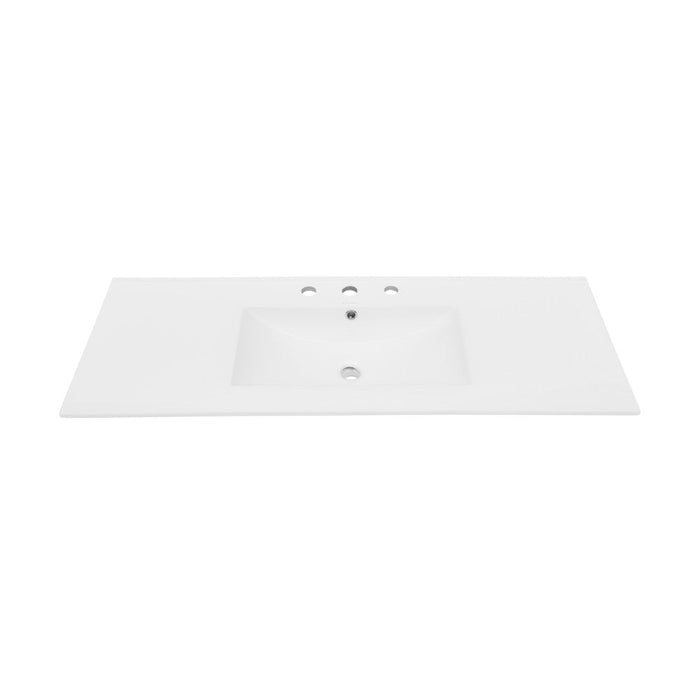 Swiss Madison 48" Ceramic Vanity Top with Three Faucet Holes