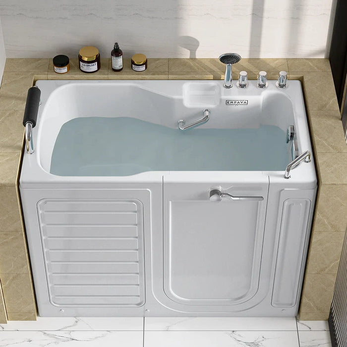 Empava 54" Freestanding Walk-in Whirlpool Bathtub with Right Drain EMPV-54WIT09