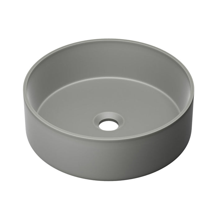 Swiss Madison Lisse 14.5" Round Concrete Vessel Bathroom Sink in Dark Grey