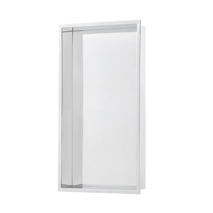 Swiss Madison Voltaire 12" x 24" Stainless Steel Single Shelf Wall Niche in Polished Chrome