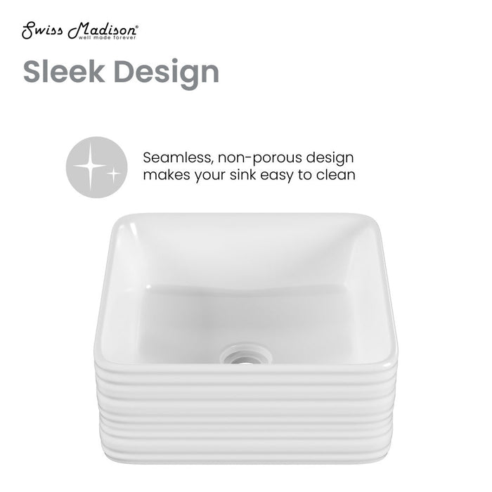 Swiss Madison Adour 14'' Vessel Sink in White - SM-VS340