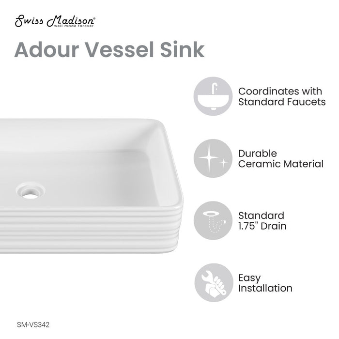 Swiss Madison Adour 25'' Vessel Sink in White - SM-VS342