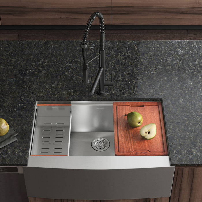 Swiss Madison Rivage 30 x 22 Single Basin Apron Kitchen Workstation Sink