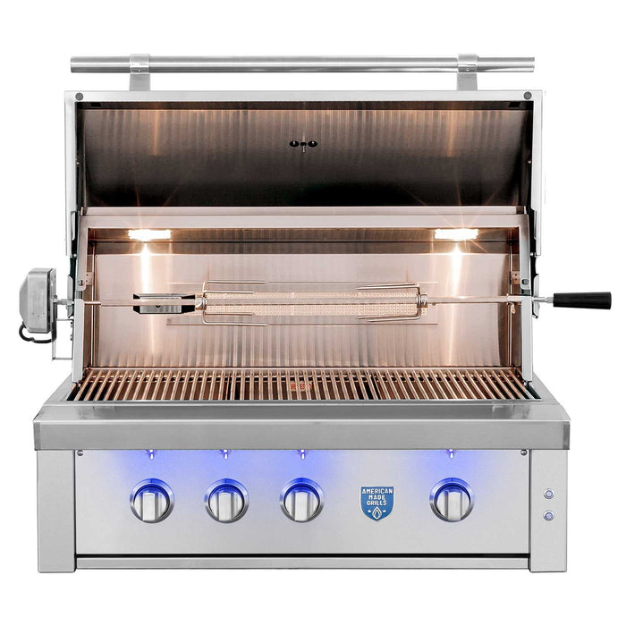 American Made Grills Estate 36-Inch Built-In Gas Grill with Infrared Searing Burner and Rotisserie Kit AMG-EST36-Config