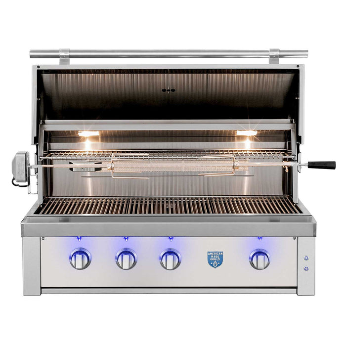 American Made Grills Estate 42-Inch Built-In Gas Grill with Infrared Searing Burner and Rotisserie Kit AMG-EST42-Config