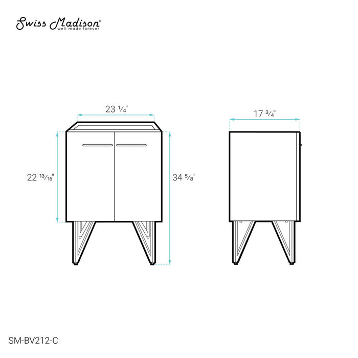 Swiss Madison Annecy 24 Bathroom Vanity Cabinet Only (SM-BV212) - SM-BV212-C