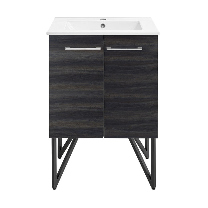 Swiss Madison Annecy 24 Single, Black Walnut, Two Doors, Bathroom Vanity - SM-BV222