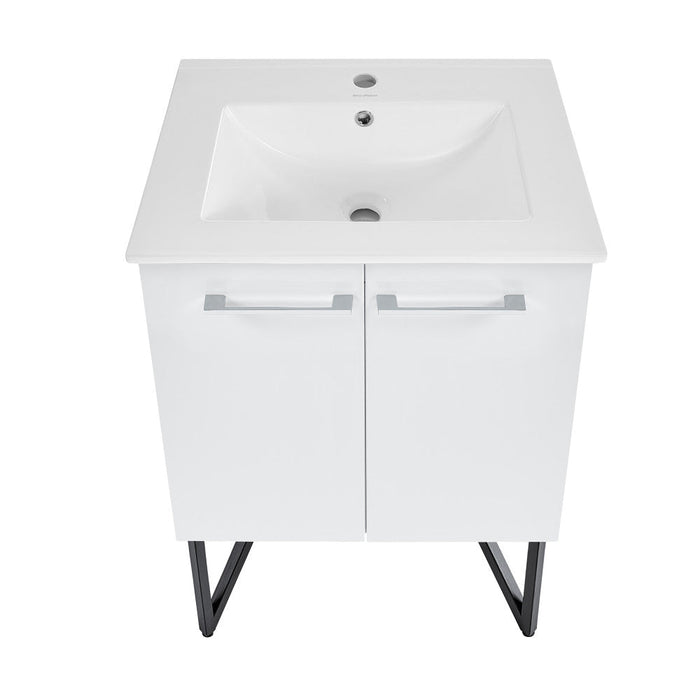 Swiss Madison Annecy 24 Single, Glossy White, Two Doors, Bathroom Vanity - SM-BV212