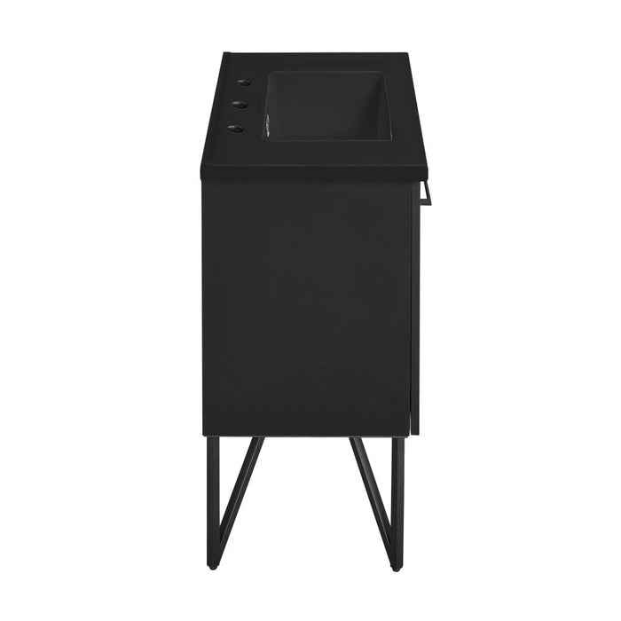 Swiss Madison Annecy 36 in. Phantom Black Bathroom Vanity With Black, 3-Hole Ceramic Sink Top - SM-BV261B-3MB