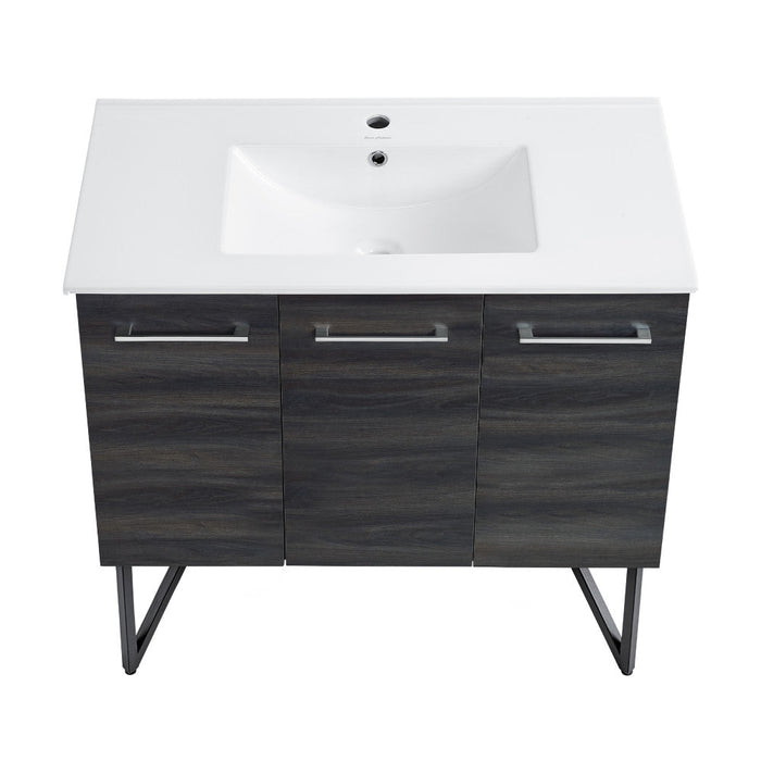 Swiss Madison Annecy 36 Single, Black Walnut, Two Doors, One Drawer, Bathroom Vanity - SM-BV223