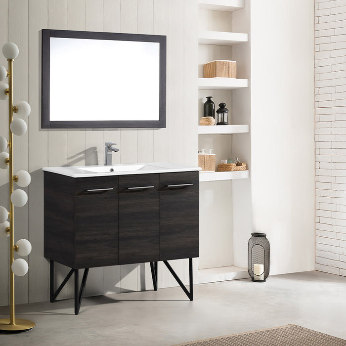 Swiss Madison Annecy 36 Single, Black Walnut, Two Doors, One Drawer, Bathroom Vanity - SM-BV223