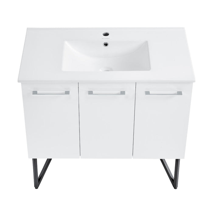 Swiss Madison Annecy 36 Single, Glossy White, Two Doors, One Drawer, Bathroom Vanity - SM-BV213