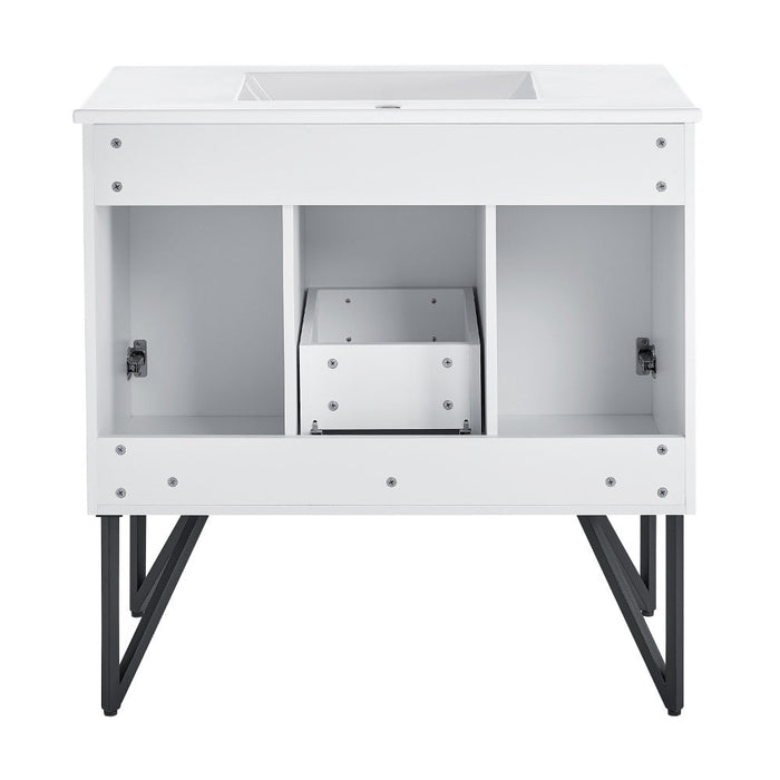 Swiss Madison Annecy 36 Single, Glossy White, Two Doors, One Drawer, Bathroom Vanity - SM-BV213