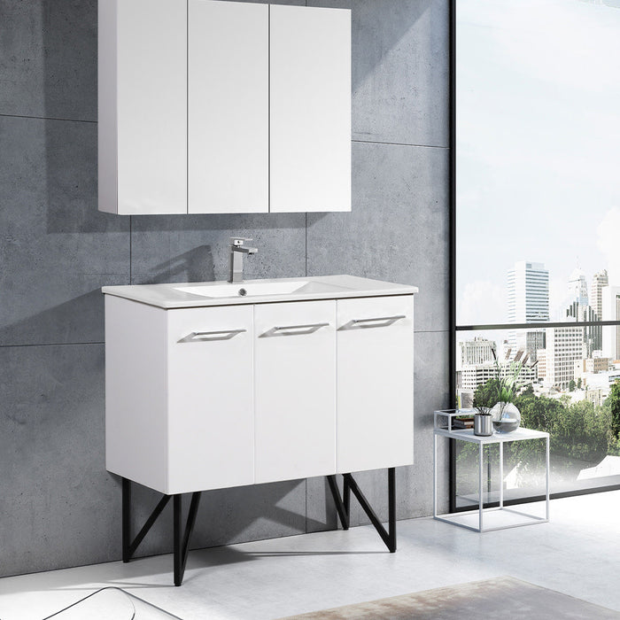 Swiss Madison Annecy 36 Single, Glossy White, Two Doors, One Drawer, Bathroom Vanity - SM-BV213