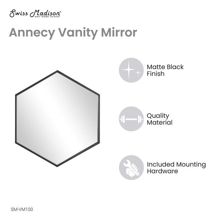 Swiss Madison Annecy 39" Vanity Mirror in Phantom Black - SM-VM100