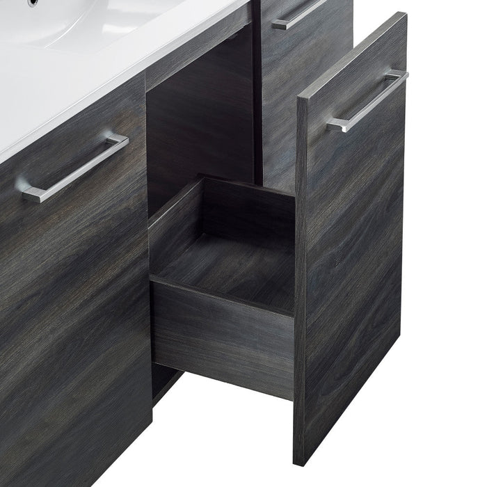 Swiss Madison Annecy 48 in. Black Walnut Bathroom Vanity With White, 3-Hole Ceramic Sink Top - SM-BV224-3