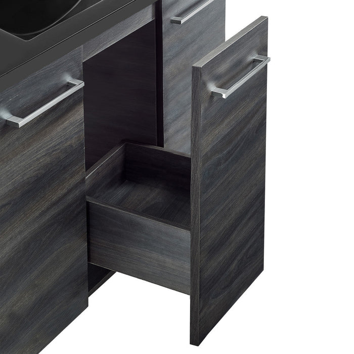 Swiss Madison Annecy 60 in. Black Walnut, Double Basin Bathroom Vanity With Black Artificial Stone Sink Top - SM-BV226DMB