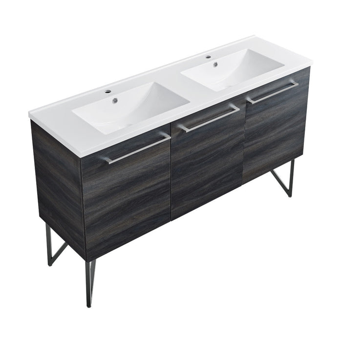 Swiss Madison Annecy 60 Double, Black Walnut, Two Doors, One Drawer, Bathroom Vanity - SM-BV226