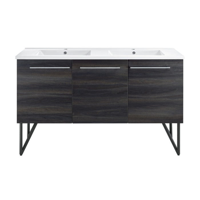 Swiss Madison Annecy 60 Double, Black Walnut, Two Doors, One Drawer, Bathroom Vanity - SM-BV226