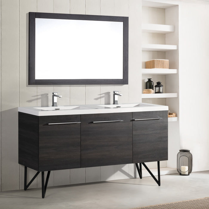 Swiss Madison Annecy 60 Double, Black Walnut, Two Doors, One Drawer, Bathroom Vanity - SM-BV226