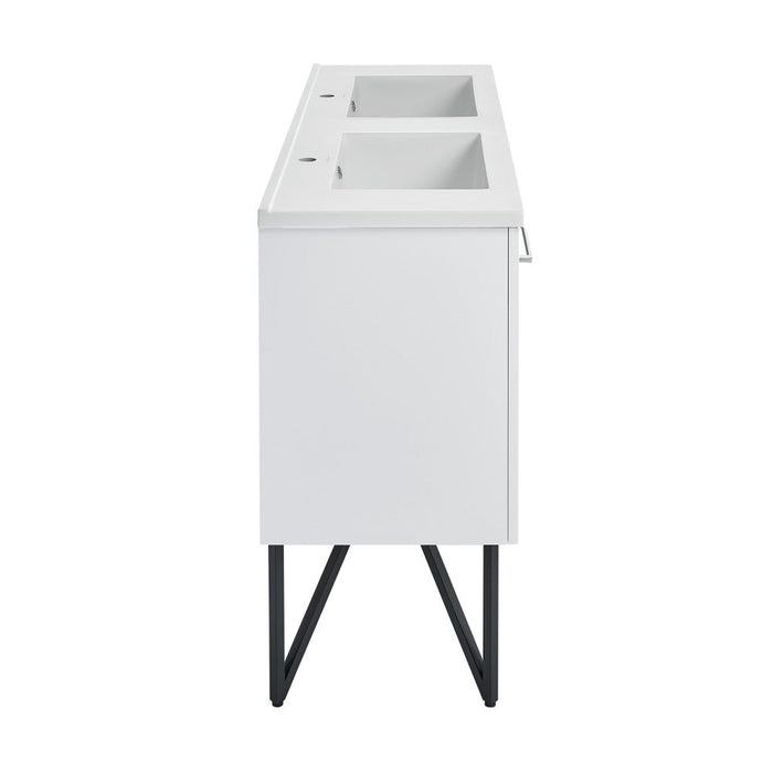 Swiss Madison Annecy 60 Double, Glossy White, Two Doors, One Drawer, Bathroom Vanity - SM-BV216