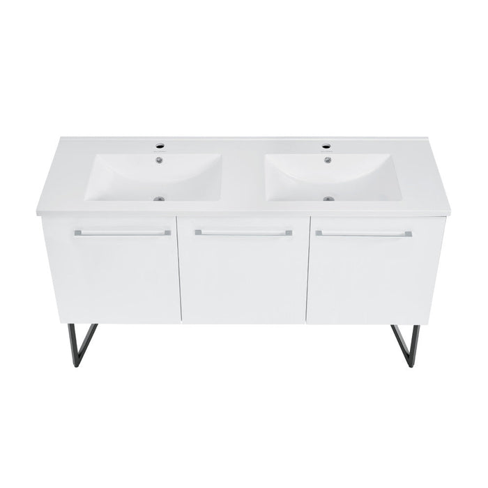 Swiss Madison Annecy 60 Double, Glossy White, Two Doors, One Drawer, Bathroom Vanity - SM-BV216