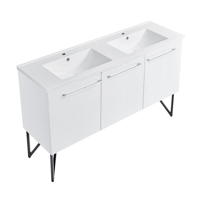 Swiss Madison Annecy 60 Double, Glossy White, Two Doors, One Drawer, Bathroom Vanity - SM-BV216