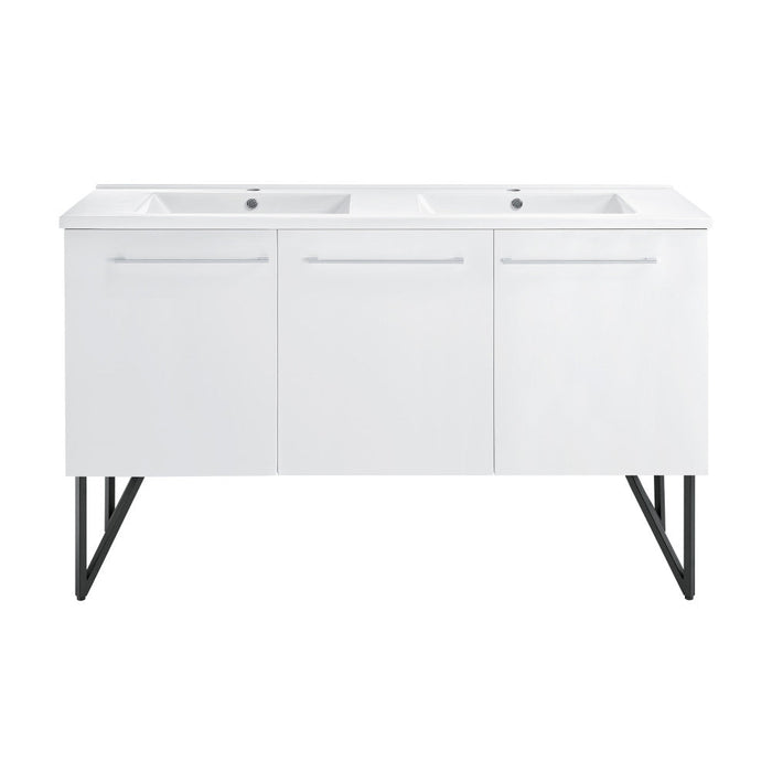 Swiss Madison Annecy 60 Double, Glossy White, Two Doors, One Drawer, Bathroom Vanity - SM-BV216