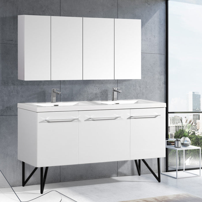 Swiss Madison Annecy 60 Double, Glossy White, Two Doors, One Drawer, Bathroom Vanity - SM-BV216