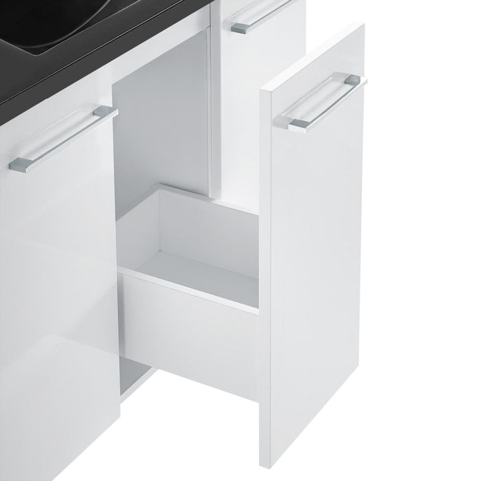 Swiss Madison Annecy 60 in. White, Double Basin Bathroom Vanity With Black Artificial Stone Sink Top - SM-BV216DMB