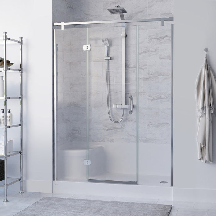 Swiss Madison Aquatique 60" x 32" Single Threshold Shower Base With Right Hand Drain and Integral Left Hand Seat in White - SM-SB538W