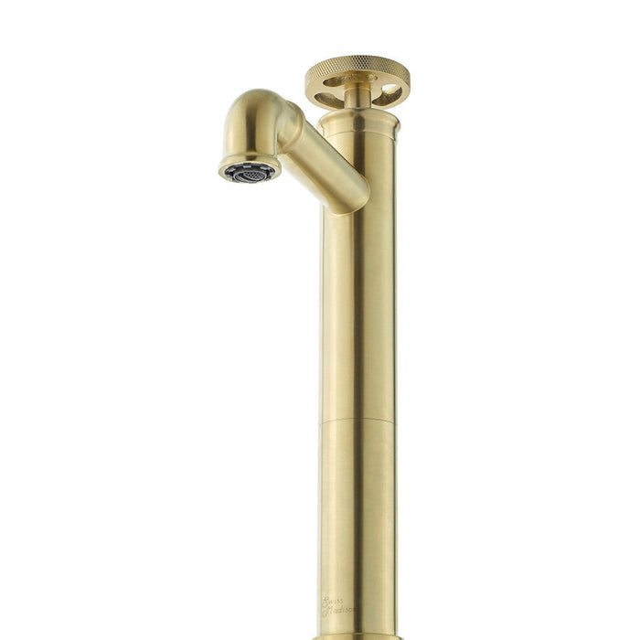 Swiss Madison Avallon Single Hole, Single-Handle Wheel, High Arc Bathroom Faucet in Brushed Gold - SM-BF81BG