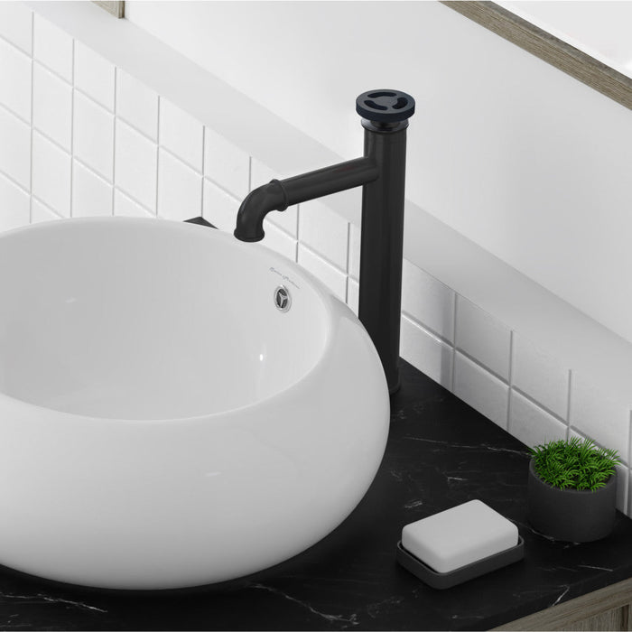 Swiss Madison Avallon Single Hole, Single-Handle Wheel, High Arc Bathroom Faucet in Matte Black - SM-BF81MB