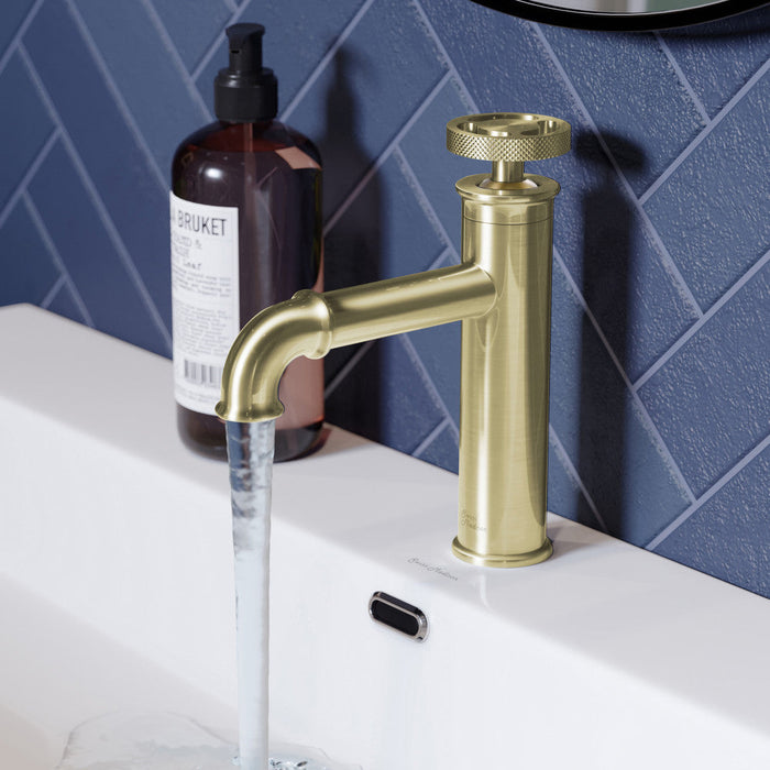 Swiss Madison Avallon Single Hole, Single-Handle Wheel, Bathroom Faucet in Brushed Gold - SM-BF80BG