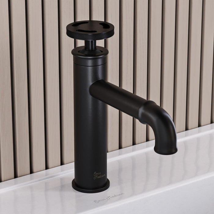 Swiss Madison Avallon Single Hole, Single-Handle Wheel, Bathroom Faucet in Matte Black - SM-BF80MB