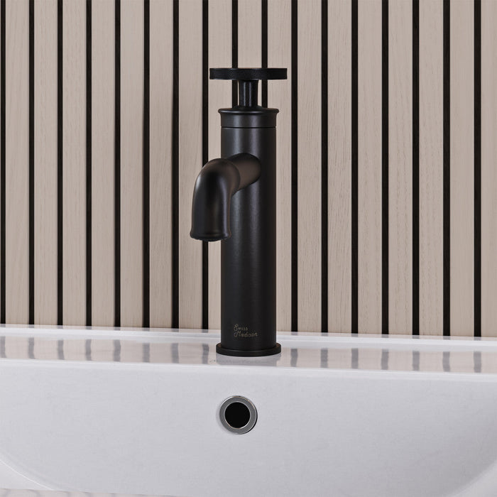 Swiss Madison Avallon Single Hole, Single-Handle Wheel, Bathroom Faucet in Matte Black - SM-BF80MB