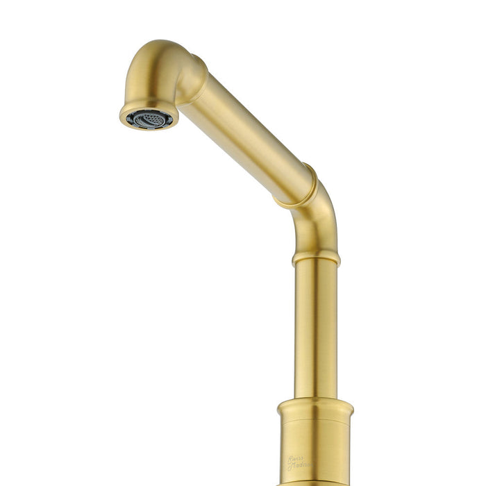 Swiss Madison Avallon 8 in. Widespread, Sleek Handle, Bathroom Faucet in Brushed Gold - SM-BF86BG