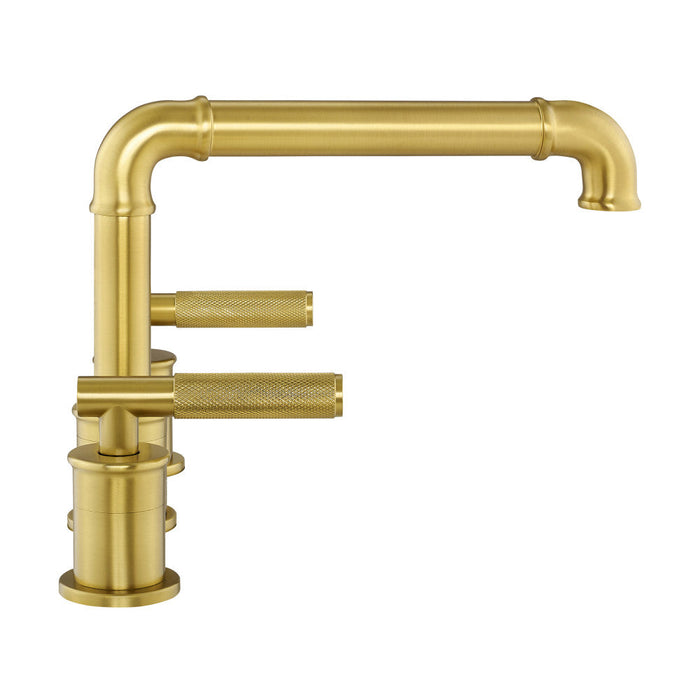 Swiss Madison Avallon 8 in. Widespread, Sleek Handle, Bathroom Faucet in Brushed Gold - SM-BF86BG