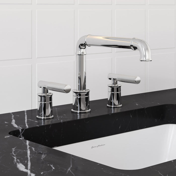 Swiss Madison Avallon 8 in. Widespread, Sleek Handle, Bathroom Faucet in Chrome - SM-BF86C